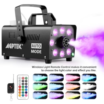 AGPTEK 500W Fog Machine with 13 Colorful LED Lights