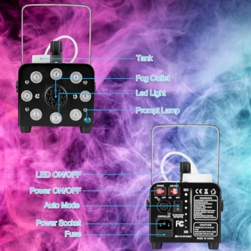 AGPTEK 500W Fog Machine with 13 Colorful LED Lights