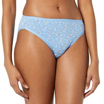 Amazon Essentials Women's Cotton High Leg Brief Underwear (Available in Plus Size), Pack of 10, Mult...