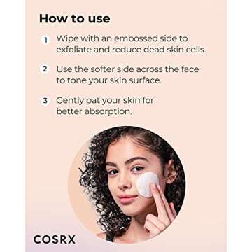COSRX BHA Toner Pads, 70 Sheets, Exfoliating Pads for Dead Skin & Blackheads, Minimize Pores, Prevent Breakouts, Improve Skin Texture, Korean Skin Care