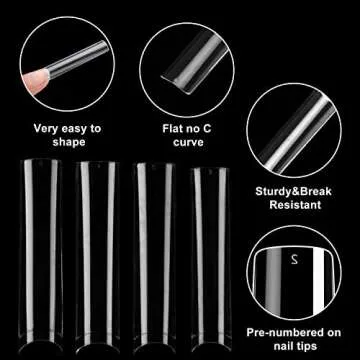 SITELENABY No C Curve 3XL Square Nail Tips - 360 pcs