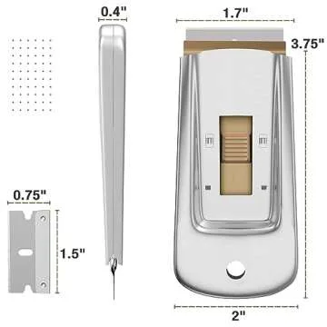 Bates Metal Razor Blade Scraper Pack with Extra Blades