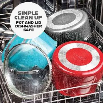 GOTHAM STEEL 5 Qt Ceramic Stock Pot Multipurpose Pasta Pot with Strainer Lid & Twist and Lock Handles, Nonstick Ceramic Pot for Soup, Spaghetti, Rice, Pots for Kitchen, Dishwasher Safe - BLACK