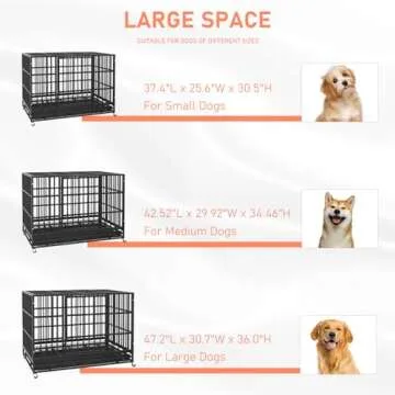 LEMBERI Heavy Duty Indestructible Dog Crate for Large Dogs