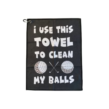 ShankIt Golf Funny Golf Microfiber Cleaning Cloth for Golf Balls - Includes Towel Clip for Golf Bags...