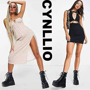 CYNLLIO Women's Punk Platform Combat Boots for All Occasions