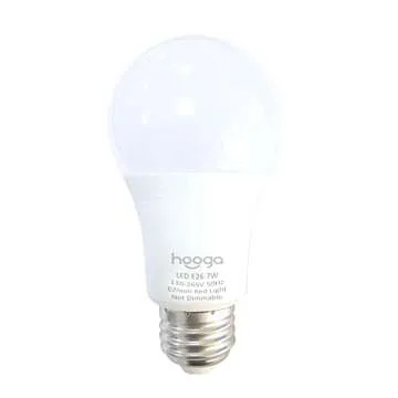 hooga Sleep Light Bulb, Blue Light Blocking Red Night Light. 625nm Red Bulb for Healthy Sleep. Baby Nursery Light. 7W LED, 45W Replacement 2-Pack
