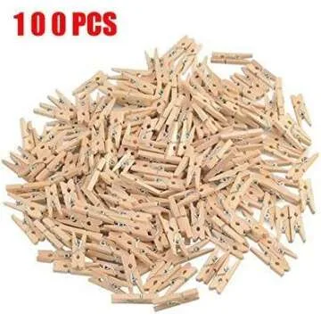Mini Size Wooden Clothespins for Crafting - 100 Pack