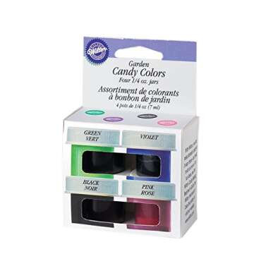 Wilton Candy Colors .25oz 4/PkgPink, Green, Violet & Black