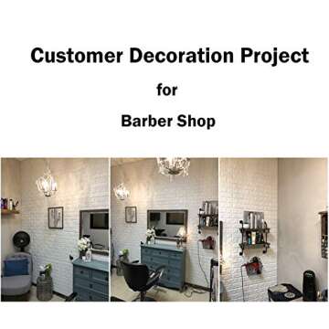 DEELF OUTLET White 3D Brick Wallpaper 20 pcs Faux Brick Textured Effect Background Stickers for Wall...