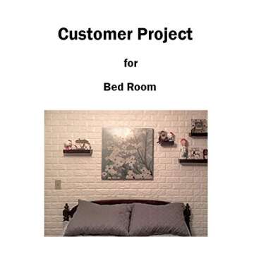 DEELF OUTLET White 3D Brick Wallpaper 20 pcs Faux Brick Textured Effect Background Stickers for Wall Decoration Total 80 Square Feet Coverage