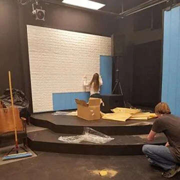 DEELF OUTLET White 3D Brick Wallpaper 20 pcs Faux Brick Textured Effect Background Stickers for Wall Decoration Total 80 Square Feet Coverage