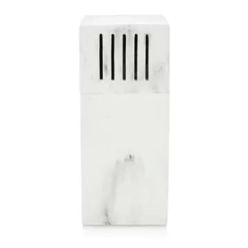 Essentra Home Toothbrush Holder with Lid, Elegant White Marble Bathroom Toothbrush & Toothpaste Organizer – Blanc Collection