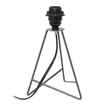 Simple Designs LT2066-GOG 14" Down to the Wire Metal Table Lamp with Fabric Shade, Gray with Gray Shade