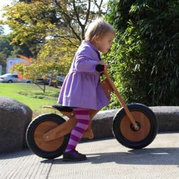 Kinderfeets Balance Bike - Wooden Balance Bike | Sustainable and Eco-Friendly | Adjustable Riding Balance Toy for Kids and Toddlers (Brown)