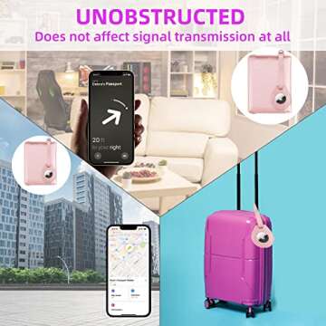 WALNEW AirTag Passport Holder, PU Leather Airtag Wallet RFID Blocking Passport Cover Travel Essentials Case for Women Men (Rosegold)