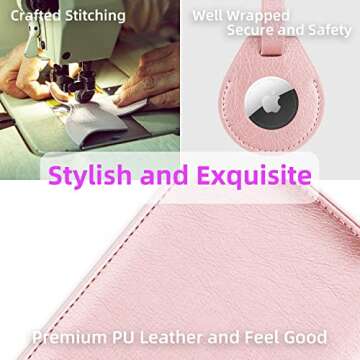 WALNEW AirTag Passport Holder, PU Leather Airtag Wallet RFID Blocking Passport Cover Travel Essentials Case for Women Men (Rosegold)