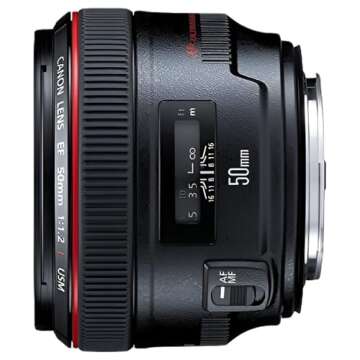 Canon EF 50mm f/1.2 L USM Lens for Canon Digital SLR Cameras - Fixed (Renewed)