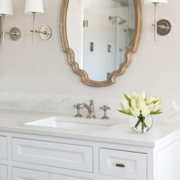 DILATATA White Tulips in Vase 6" Faux Flowers for Decor