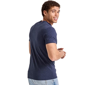 Hanes Comfortblend Standard Originals Lightweight, Crewneck T-Shirts for Men, Tri-Blend Tee, Tall Sizes, Athletic Navy PE Heather