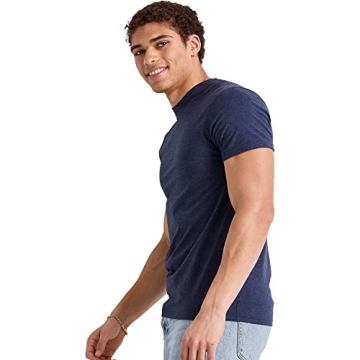 Hanes Comfortblend Standard Originals Lightweight, Crewneck T-Shirts for Men, Tri-Blend Tee, Tall Sizes, Athletic Navy PE Heather