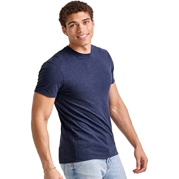 Hanes Comfortblend Standard Originals Lightweight, Crewneck T-Shirts for Men, Tri-Blend Tee, Tall Sizes, Athletic Navy PE Heather