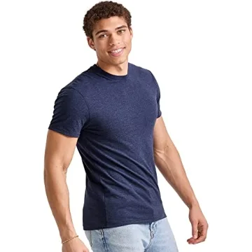 Hanes Comfortblend Standard Originals Lightweight, Crewneck T-Shirts for Men, Tri-Blend Tee, Tall Sizes, Athletic Navy PE Heather