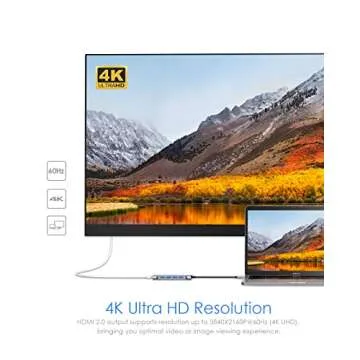 LENTION USB-C Multi-Port Hub with 4K HDMI Output, 100W PD, 4 USB 3.0 5Gbps Compatible 2024-2016 MacBook Pro, New Mac Air & Surface, Chromebook, iPhone 15, More, Stable Driver Adapter (C35, Space Gray)