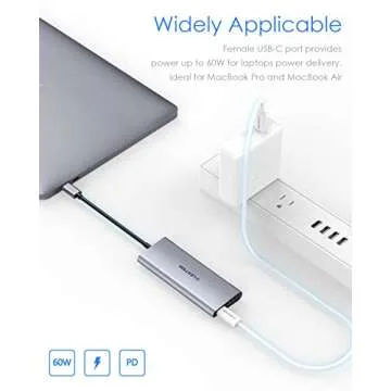 LENTION USB-C Multi-Port Hub with 4K HDMI Output, 100W PD, 4 USB 3.0 5Gbps Compatible 2024-2016 MacBook Pro, New Mac Air & Surface, Chromebook, iPhone 15, More, Stable Driver Adapter (C35, Space Gray)