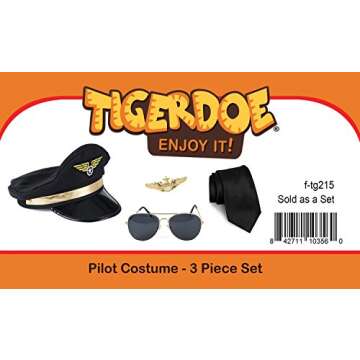 Pilot Costume Set for Kids and Adults - 4 Piece Set