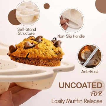iArtker Silicone Muffin Pan - Nonstick Bakeware for Easy Baking