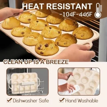 iArtker Silicone Muffin Pan - Nonstick Bakeware for Easy Baking