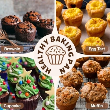 iArtker Silicone Muffin Pan - Nonstick Bakeware for Easy Baking