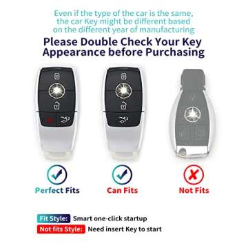 HAOYOUMEI Suitable For Mercedes Benz keys.Advanced soft TPU key Cover is compatible with C E R S G S...