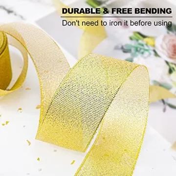 Premium Glitter Metallic Gold Ribbon for All Occasions