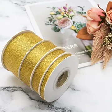 Premium Glitter Metallic Gold Ribbon for All Occasions