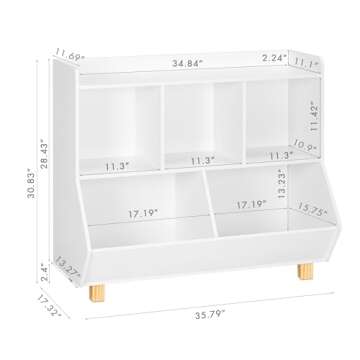 UTEX Toy Storage Organizer, Kids Bookshelf and Toy Storage with Legs, 5 Cube Storage Organizer, Chil...