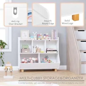 UTEX Toy Storage Organizer - Kids Bookshelf and Toy Storage