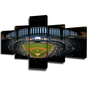 TUMOVO MLB Canvas Wall Art - 5 Piece Framed Decor