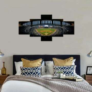 MLB Stadium Canvas Art - 5 Piece Framed Set