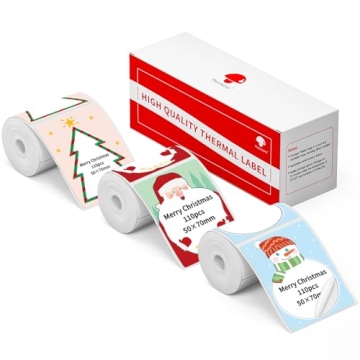 M110 Labels - Christmas Adhesive Stickers for Gifts - Compatible with Phomemo Printers