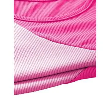 SweatyRocks Women's Color Block Crop Tank Top Hot Pink