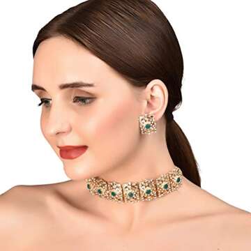 Touchstone"Mughal Jali Collection Indian Bollywood Great Mughal Era Inspired Choker Embellished with...