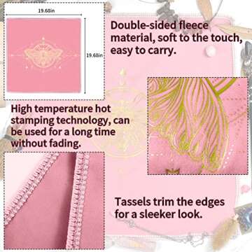 Knana 2Pcs Tarot Card Cloth - Velvet Tarot Cloth with Tarot Card Holder Bag, Golden Bee Pattern Alta...