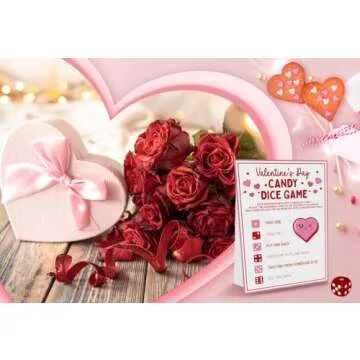 UHADRE Valentine's Day Candy Dice Game, Galentine Party Candy Dice Game, Group Game for Valentine's Day, Valentine Day Candy Game for Family, Valentine Day Family Game QRTG-02