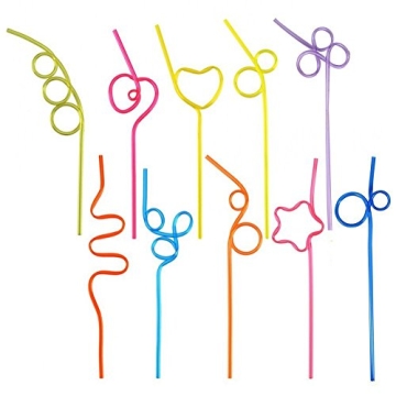 ISusser 50pcs Crazy Loop Straws, Christmas Straws, Crazy Reusable Drinking Straws In Assorted Colors...