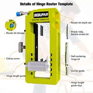 Door Hinge Jig and Mortiser Kit for Easy Installation