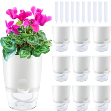 Haawooky Self Watering Planters - 10 Pack for Easy Plant Care