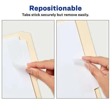 Avery Filing Ultra Tabs, 3" x 1.5", 2-Side Writable, White, 24 Repositionable File Tabs (74776)
