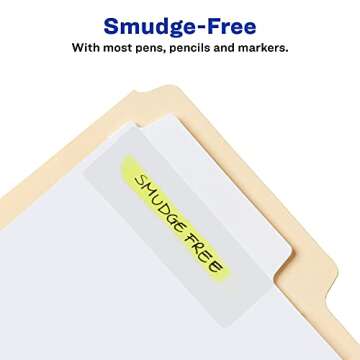 Avery Filing Ultra Tabs, 3" x 1.5", 2-Side Writable, White, 24 Repositionable File Tabs (74776)